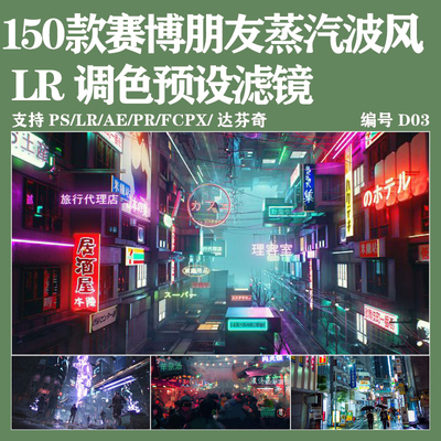 pr调色lut插件赛博朋克蒸汽波风格lightroom手机版lr预设调色滤镜