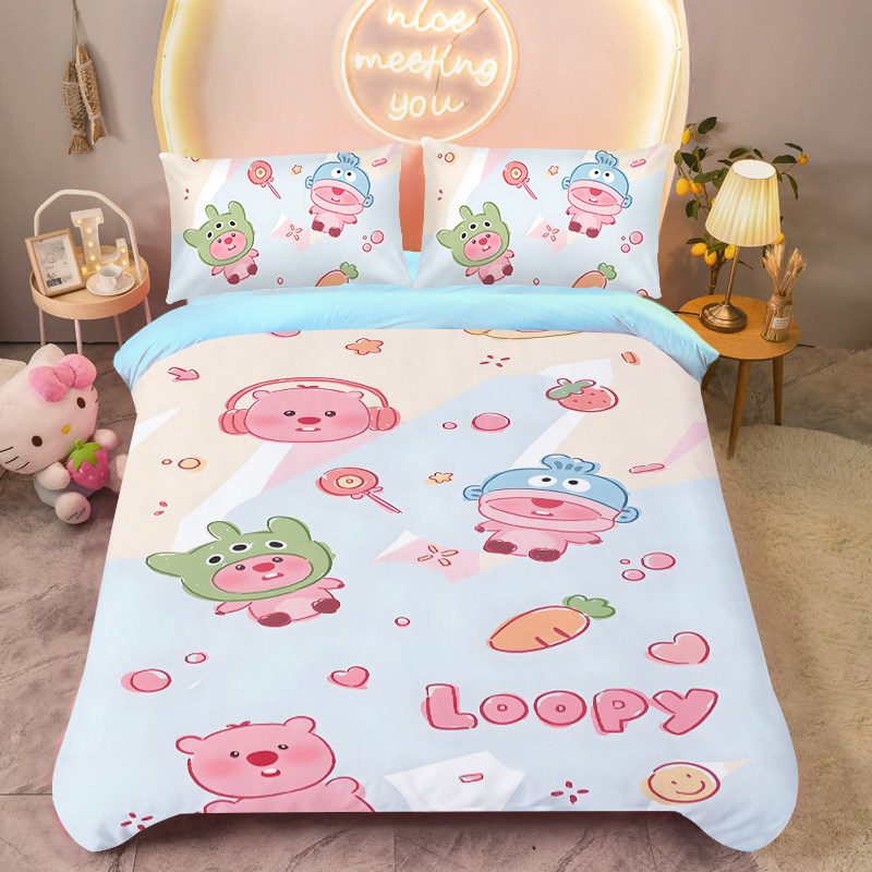 卡通loopy床上四件套小海狸露比