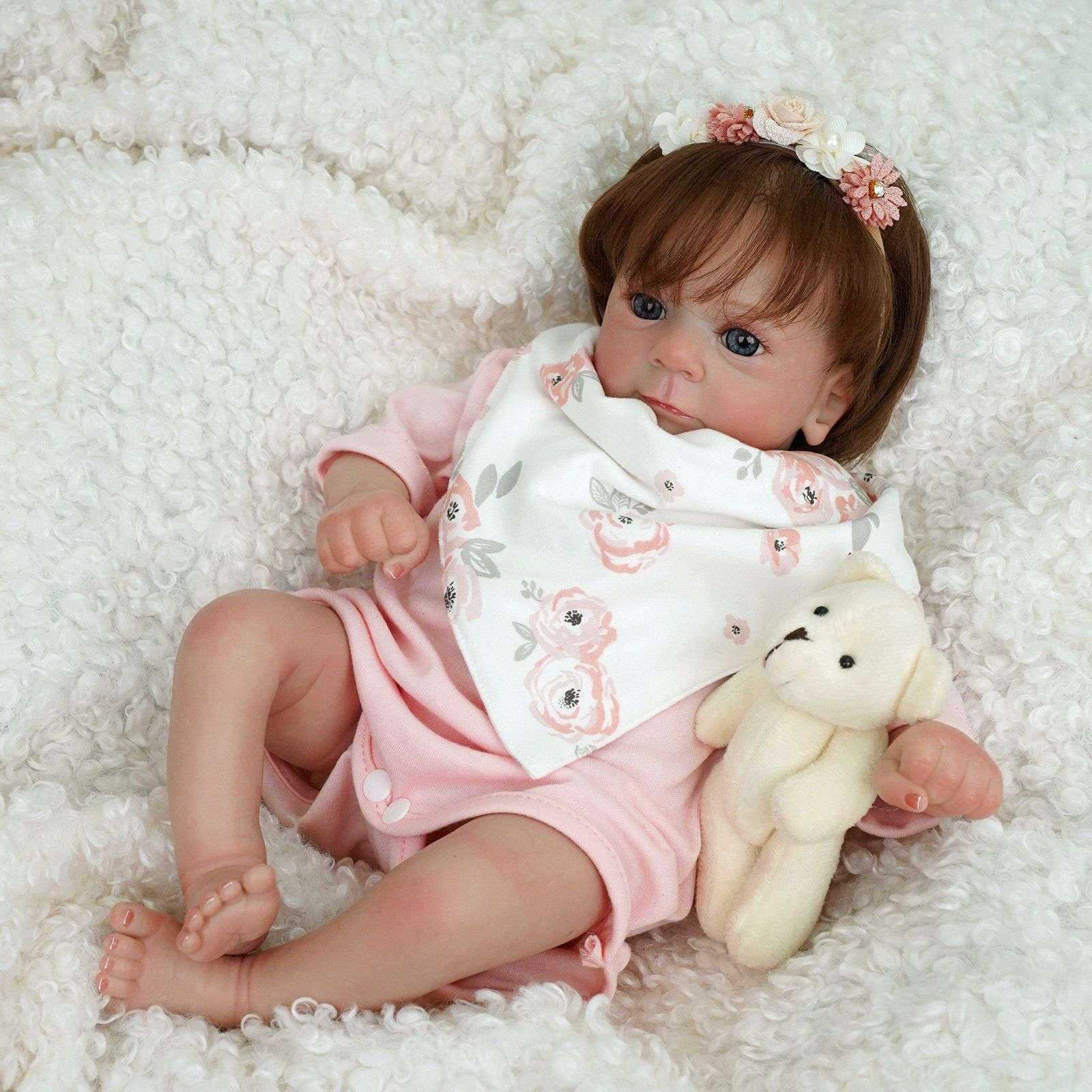 17英寸Felicia Reborn Dolls 新生婴儿精致彩绘柔软身体热销TUME