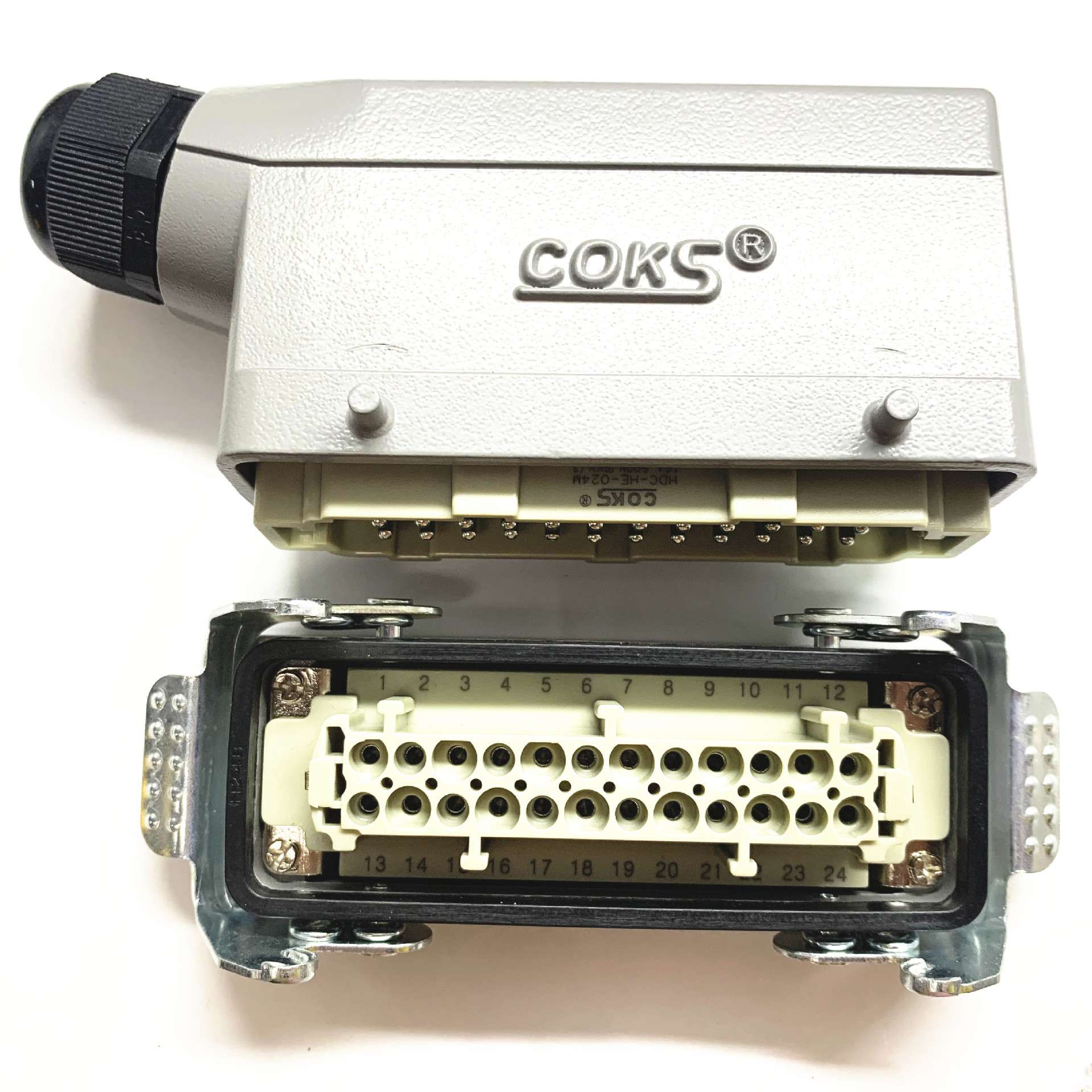COKS重载连接器HDC-HE-024-01侧面出线航空插500V16A
