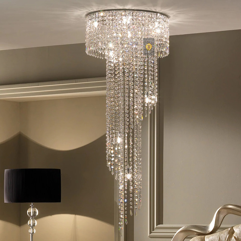 进口埃及水晶螺旋吊灯餐厅楼梯卧室床头现代简约意大利米兰灯饰