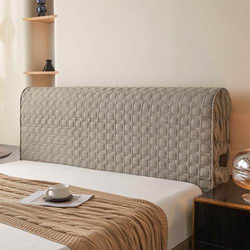 全包裹亮光布床头罩夏季床头保护套防尘罩防污渍防撞床套软包布艺