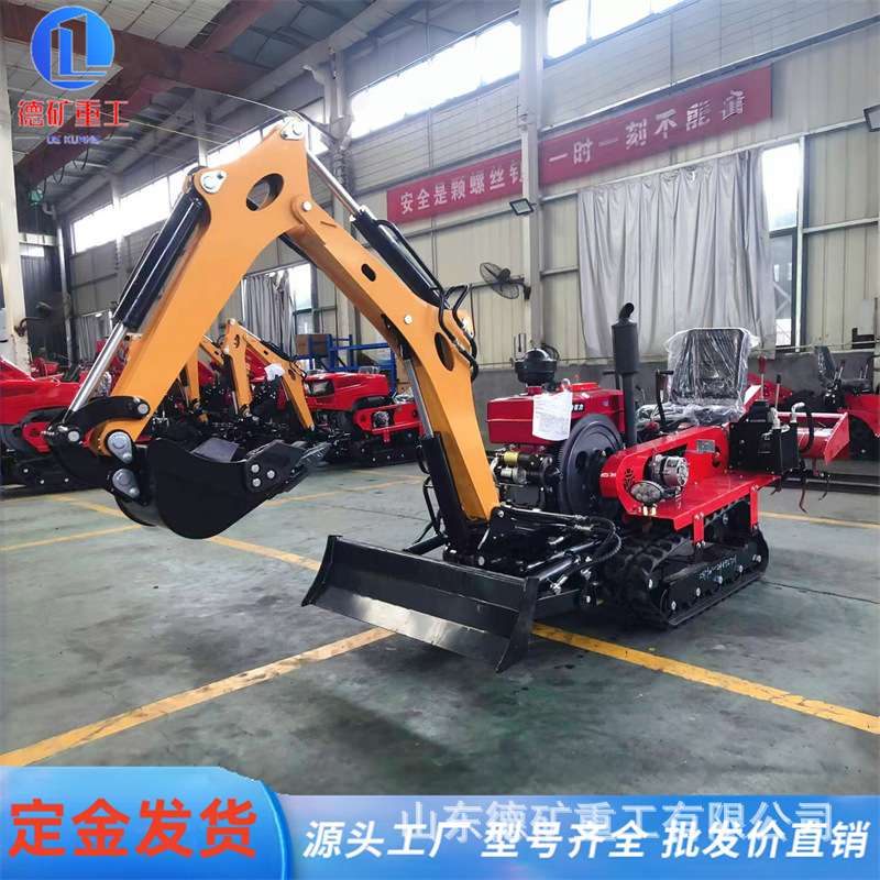 履带旋耕机 水旱两用农用四驱大棚微耕机柴油旋耕机 驾驶耕地机