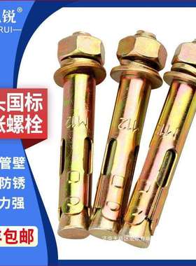 正国标膨胀螺丝10mm镀锌膨胀螺栓拉爆螺丝膨胀8mm带孔胀栓
