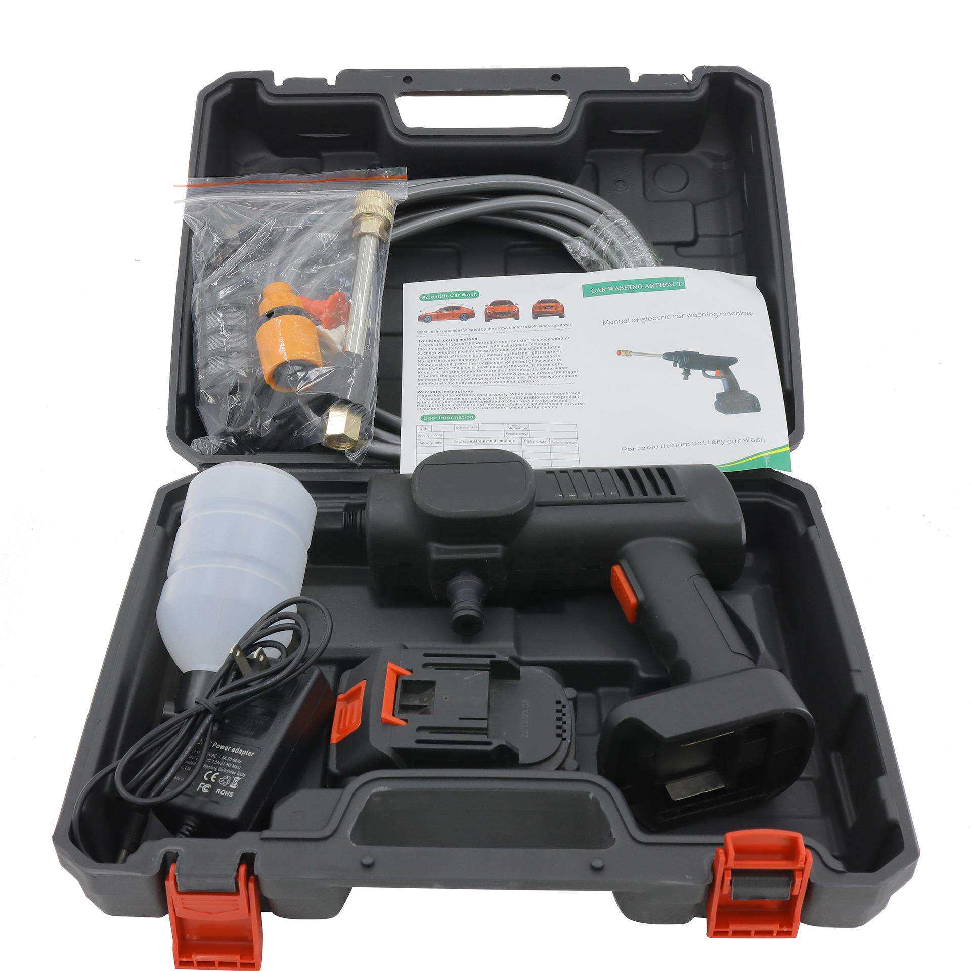 新款无线高压水枪家用多功能锂电洗车枪便携式大功率喷射水枪