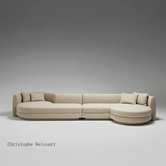 意式简约异形沙发泰迪绒布艺客厅ube sofa设计师奶油风大小户