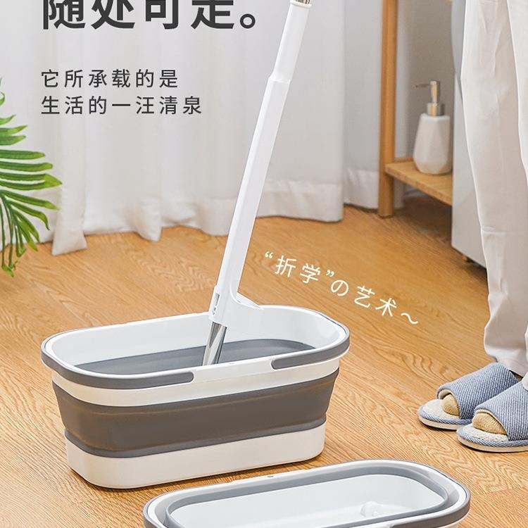拖把桶长方形可折叠水桶大号带滑轮家用提手储水拖地盆洗涮拖布桶