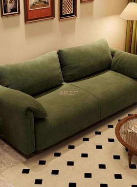 沙发客厅小户型民宿出租房双三人位大象耳朵懒人直排布艺沙发新款