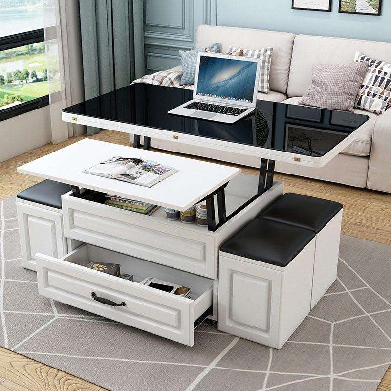 多功能茶几餐桌两用小户型简约实木可伸缩折叠电视柜组合升降茶几