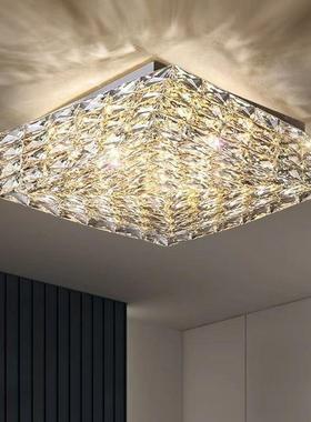 K9水晶吸顶灯方形客厅灯不锈钢现代简约高档灯餐厅卧室主卧网红灯