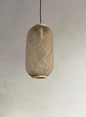 日式藤艺藤编草帽田园饭店餐厅农家乐灯竹篾竹丝手工编织竹艺灯笼