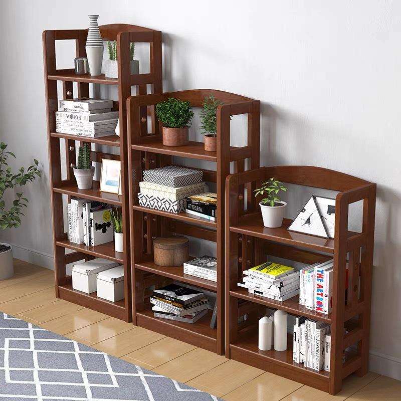 全实木书架现代简约小户型书房落地储物柜收纳柜置物架收纳架柜子