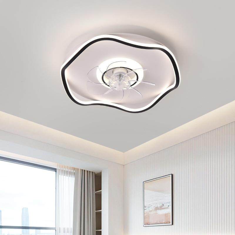 led吸顶风扇灯2023年新款卧室餐厅家用简约摇头电扇灯具