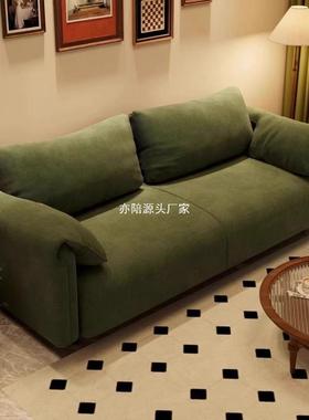 沙发客厅小户型民宿出租房双三人位耳朵懒人直排布艺沙发新款