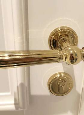 依佰利美式金色门锁轻奢室内法式奶油风房门锁卧室把手磁吸静音锁