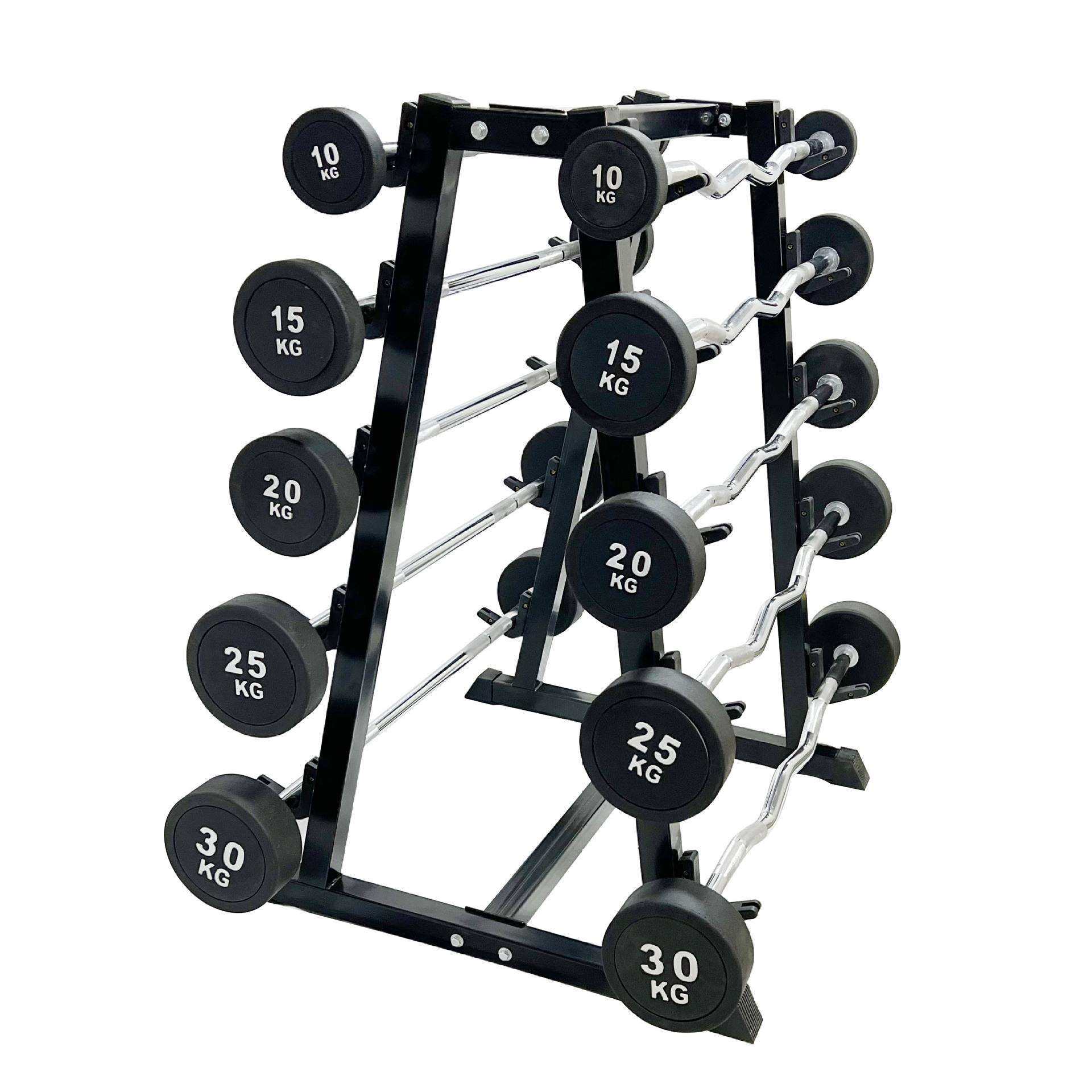 工厂直销圆头包胶杠铃直杆一体杠铃包胶固定杠铃全套一整套