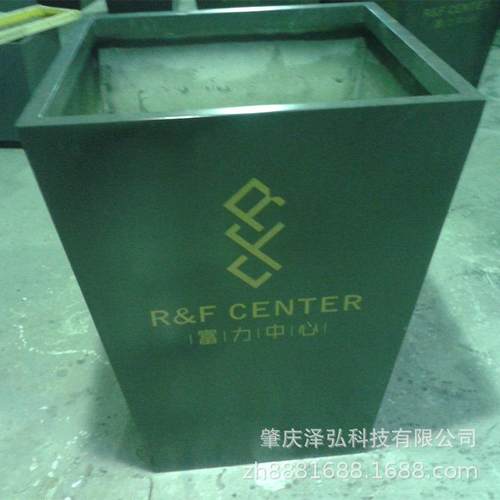 黑色玻璃钢花钵梯形楼盘花盆户外花槽商场美陈花瓶直销