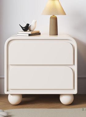 奶油风床头柜简约现代小户型家用卧室小柜子斗柜床边柜小型收纳柜