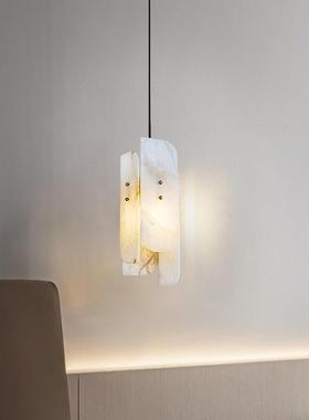 新中式天然云石主卧室床头小吊灯现代简约入户玄关吧台阳台长线灯