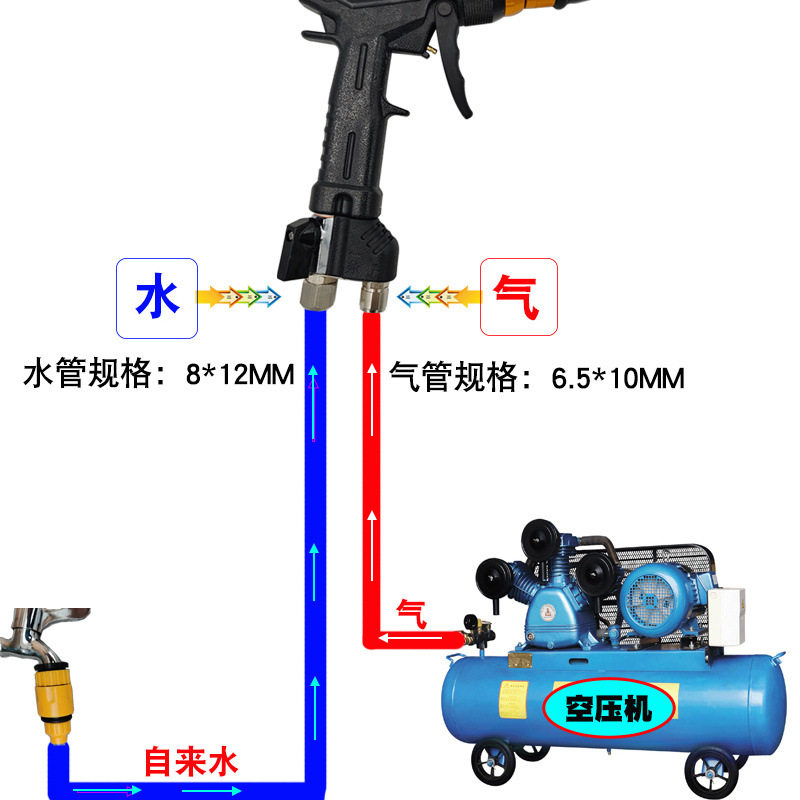 塑钢二合一水气混合气动清洗枪