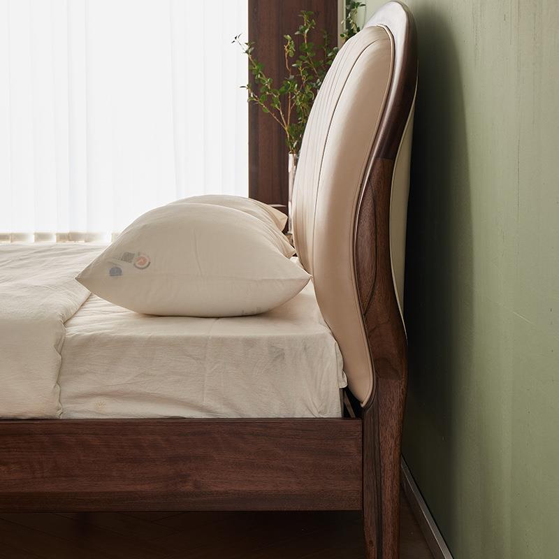 婚床大床软靠实木北欧黑胡桃木床客厅送货至提货点床主卧米儿童