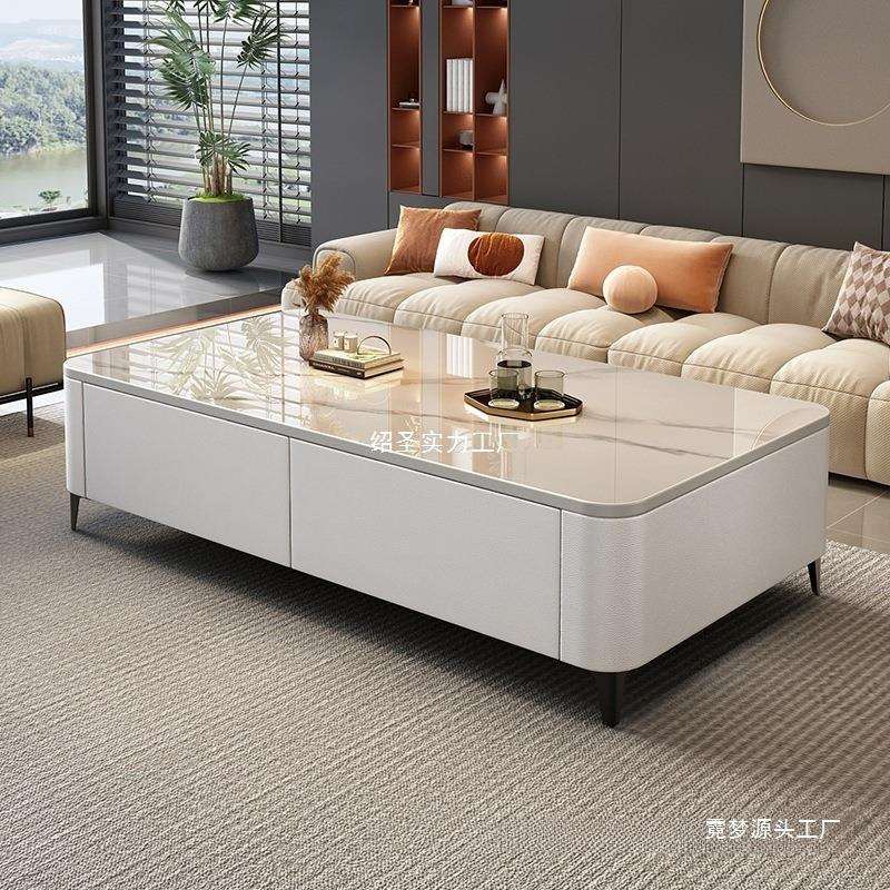 岩板茶几客厅家用2025新款小户型轻奢现代简约落地电视柜组合