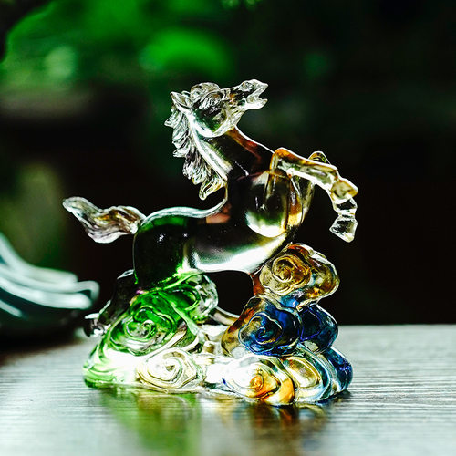 琉璃马到成功中式桌面摆件送礼