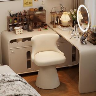 化妆凳女生卧室衣帽间感梳妆台椅子可旋转轻奢网红意式靠背椅