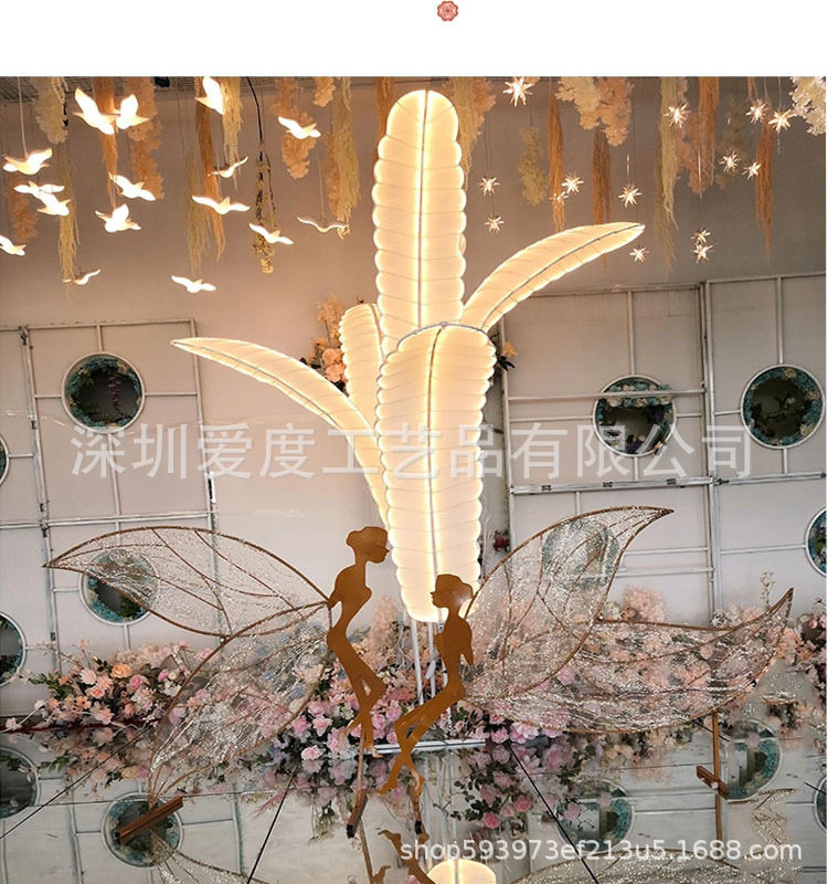 新款婚庆道具芭蕉叶路引铃兰花铃兰果吊灯婚礼舞台装饰空中吊顶