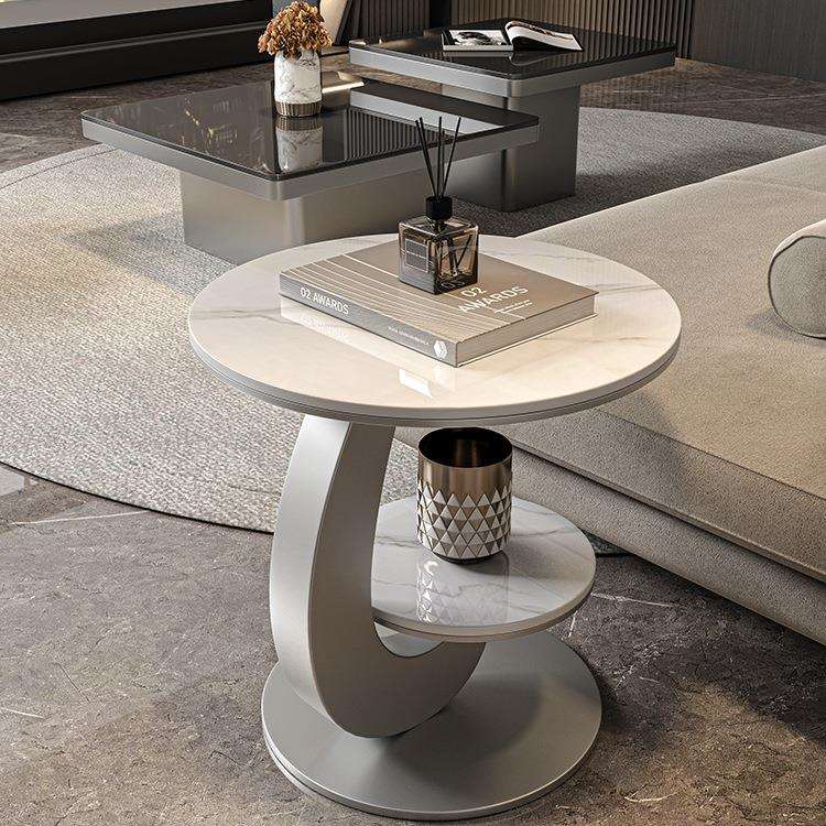 轻奢边几客厅沙发边桌阳台小圆桌感创意圆形家用小茶几角几无