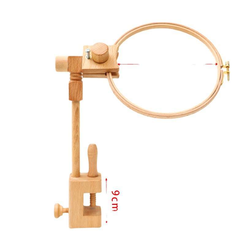 榉木桌式绣架 刺绣架子 木 制 刺绣工具 桌面嵌入式绣架