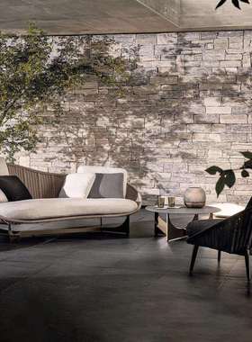 北欧户外沙发防水防晒庭院休闲藤椅室外阳台创意懒人沙发椅三件套