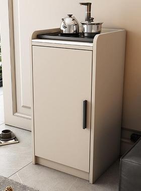 岩板餐边柜家用茶水柜简约收纳柜轻奢置物柜小户型客厅储物柜单门