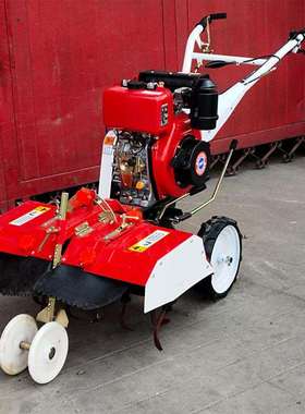 柴油汽油四驱微耕机多用途旋耕机自走小型田园水田开沟除草耕地机