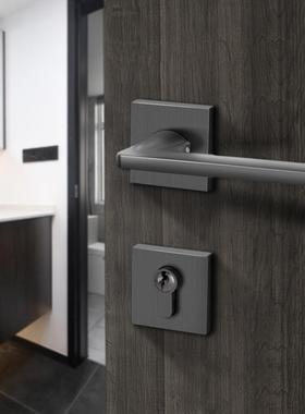 铜门锁静音分体室内锁卧室简约门把手家用木门装修执手锁多色