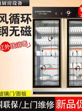 商用双门单门热风循环消毒柜大容量不锈钢商用消毒柜红外线消毒柜