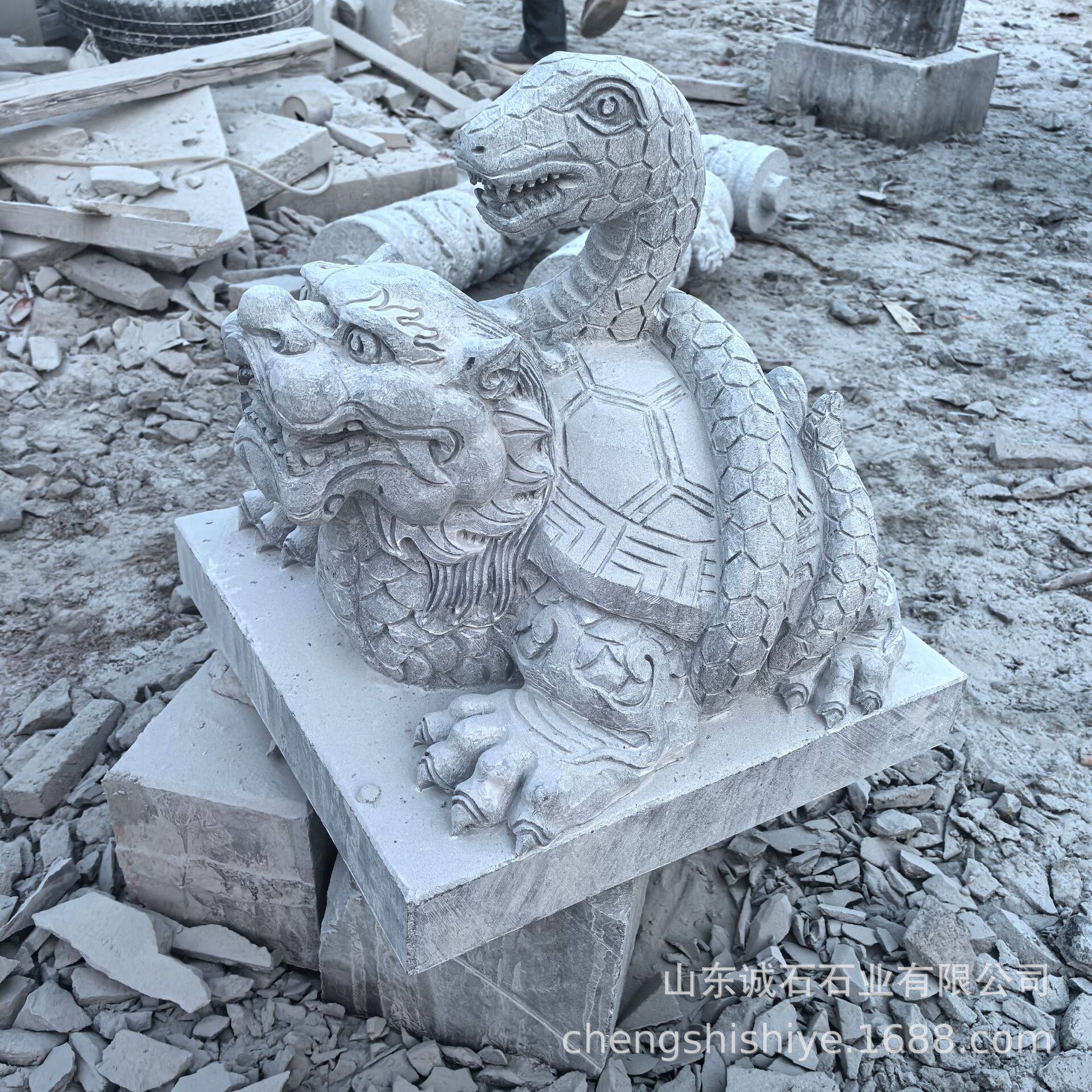 石雕玄武门口摆件庭院四大神兽雕塑景区霸下龙龟蛟龙碑石雕雕塑