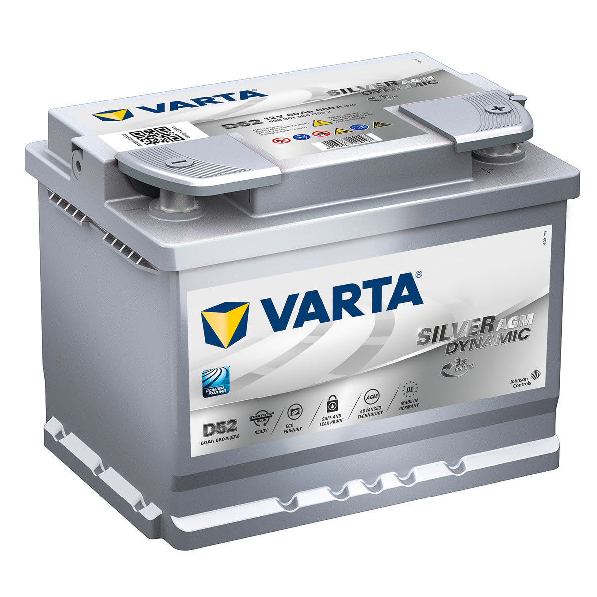 VARTA蓄电池瓦尔塔D5212V-60Ah-680ENAGM启停电瓶