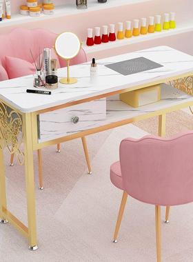 轻奢大功率吸尘器美甲桌椅仿大理石套装双人网红桌子经济型美甲店