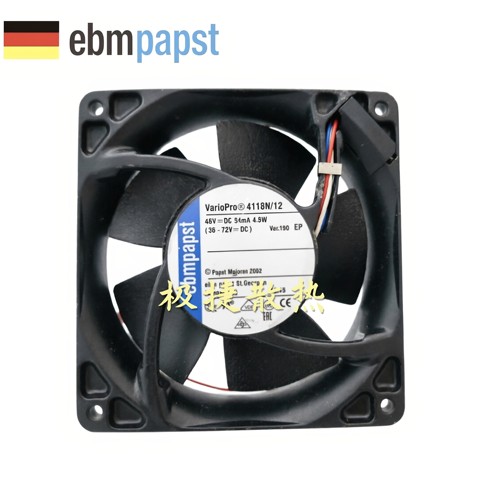 全新德国ebmpapst 4118N/12 DC48V12038变频器暴力散热风扇12厘米