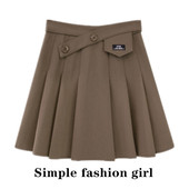 短裙2025年新款 时尚 学院风高腰百褶裙显瘦气质春夏a字半身裙女潮