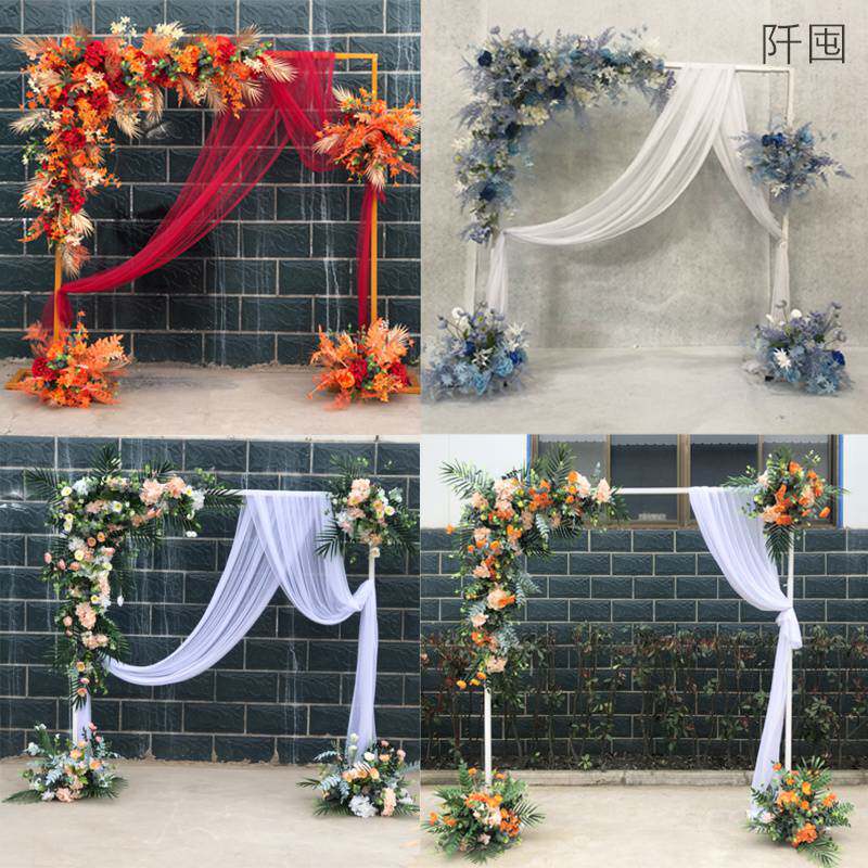 。婚庆道具舞台背景架背景铁艺装饰花架几何婚礼方形拱架