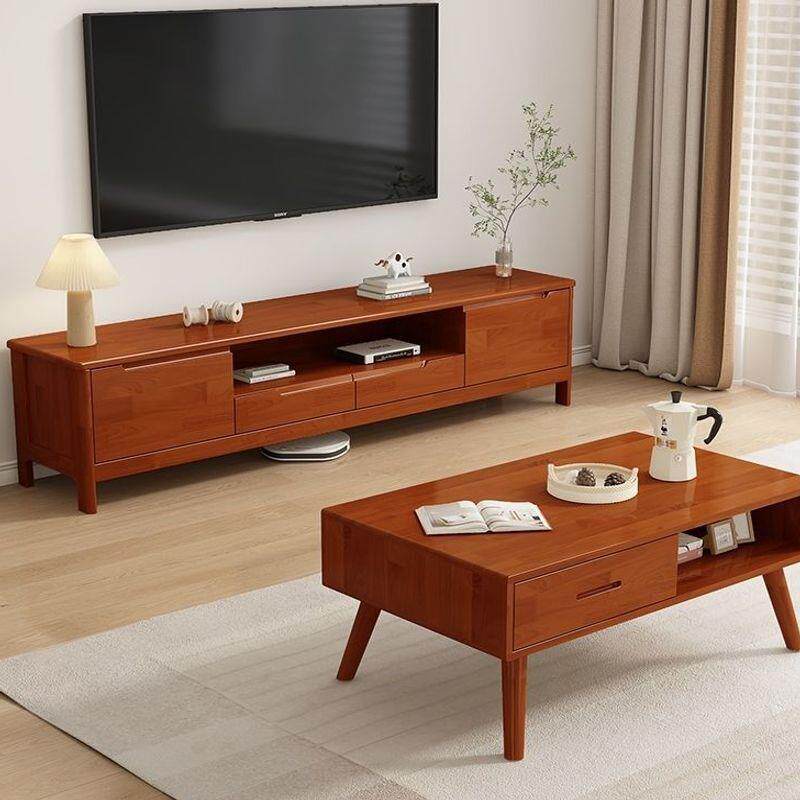 实木电视柜茶几组合现代简约家用客厅小型多尺寸储物柜地柜影视柜