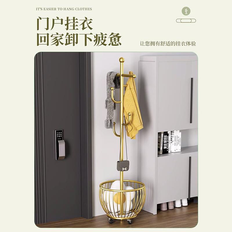 轻奢衣帽架落地式挂衣架门后衣服架子家用卧室可移动小型置物架
