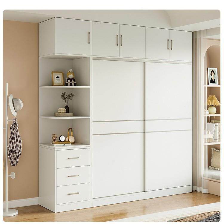 全实木衣柜家用卧室环保推拉移门儿童衣橱出租房屋经济型新款柜子