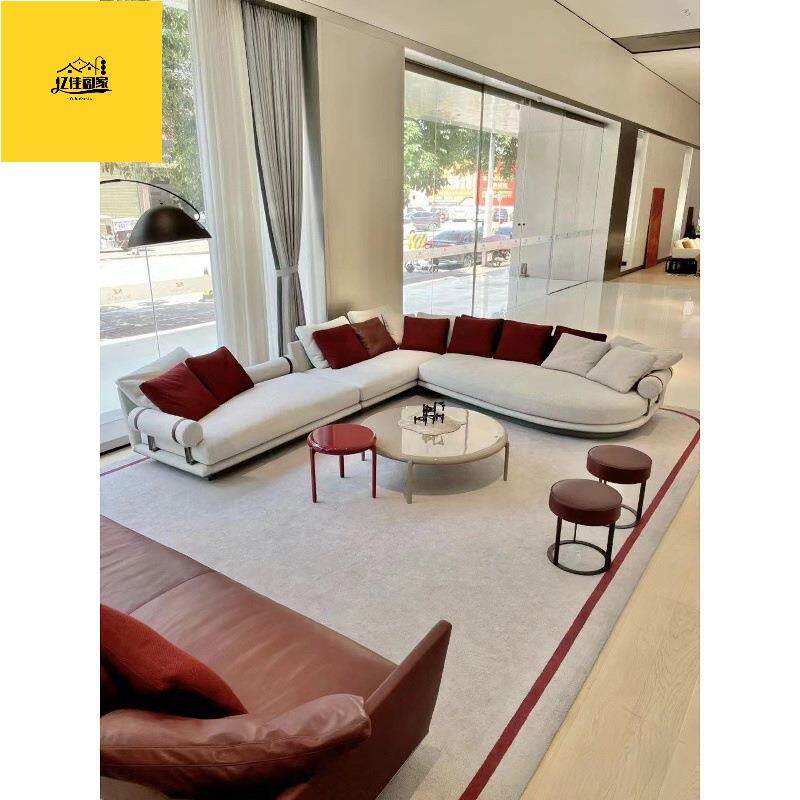 意式轻奢岛屿沙发设计师款大小户型别墅太平层样板间极简布艺沙发