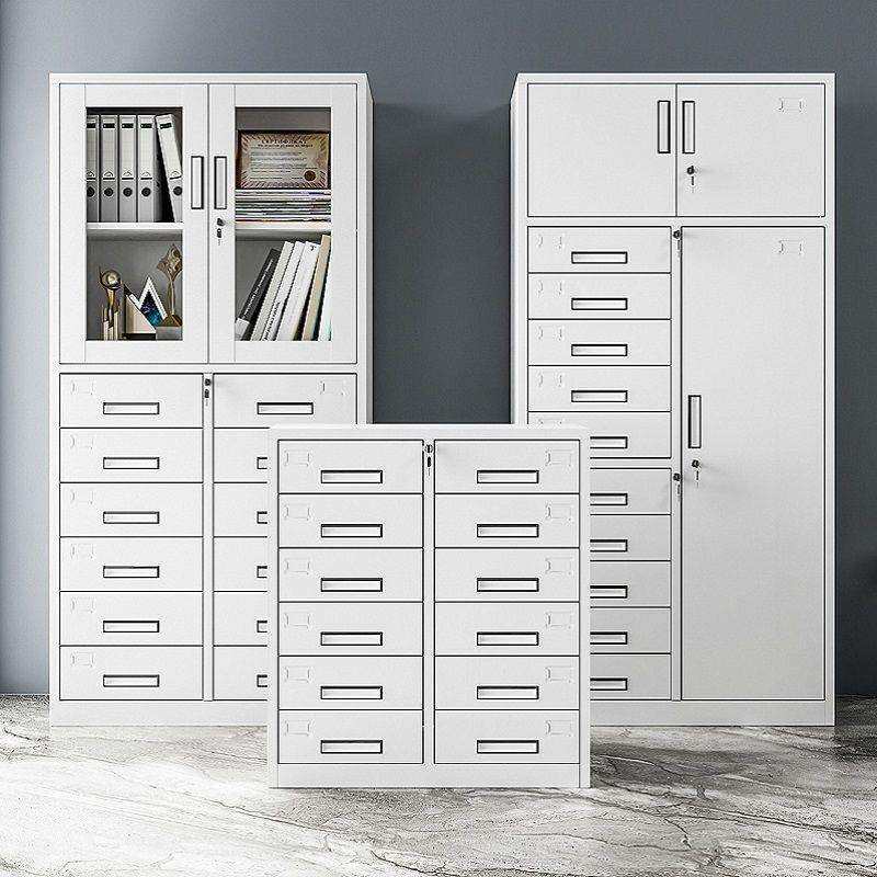 钢制多斗柜抽屉储物柜带锁多层收纳柜资料文件柜铁皮柜办公矮柜子