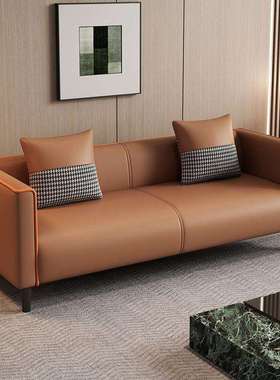 2025新款猫爪皮沙发小户型客厅公寓出租房服装店双人三人一体沙发