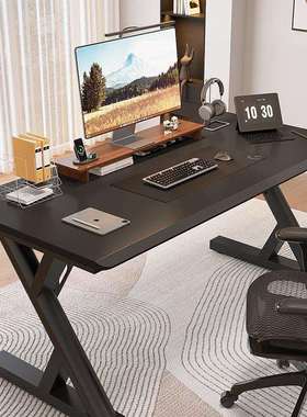 实木电脑桌台式卧室家用办公桌学生书桌简易工作台双人桌子电竞桌