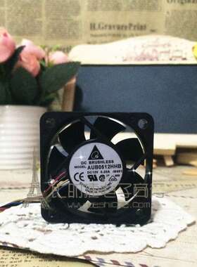 台达 AUB0512HHB 5015 12V 0.20A 5厘米5cm 4线温控机箱 散热风扇